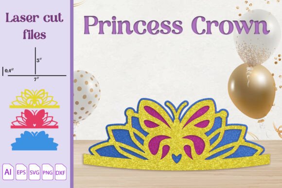 3D Butterfly Crown SVG for Birthdays