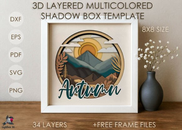 3D SVG for Autumn Shadow Boxes