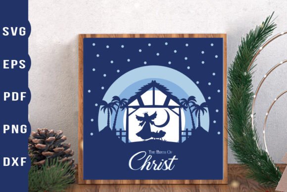3D SVG Nativity for Shadow Boxes