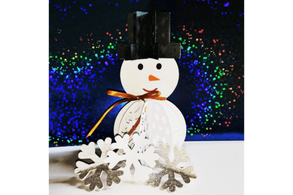 3D SVG Snowman for Christmas Crafts