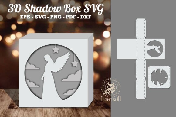 Angel 3D Papercut Shadow Box SVG 5 Review
