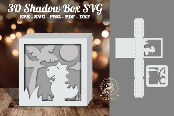 Dinosaur 3D Papercut Shadow Box SVG 2 Review