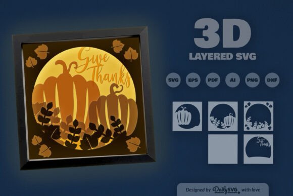 Review: Give Thanks 3D SVG for Thanksgiving