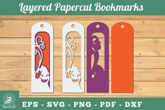 Spooky 3D SVG Halloween Bookmarks